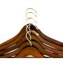 Quality Hangers Wooden Hangers Beautiful Sturdy Suit Curved Hangers Great for Travelers Heavy Duty Coat Hanger with Locking Bar Gold Hooks (5 Pack)