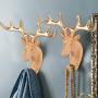 SOPRETY Animal Shaped Coat Hooks Elephant Deer Head Hooks 2pcs Wall Mounted Creative Hanger Decoration 3D Wall Hooks for Keys, Bags, Clothes, Towel, Living Room, Bedroom, Bathroom, Wood Grain SOPRETY Animal Shaped Coat Hooks Elephant Deer Head Hooks 2pcs Wall Mounted Creative Hanger Decoration 3D Wall Hooks for Keys, Bags, Clothes, Towel, Living Room, Bedroom, Bathroom, Wood Grain