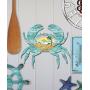 G.DeBrekht Crab Coastal Waves Scenic Sunset Rustic Wooden Door hanger / wall decor #8198511H