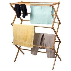 WJL Household Clothes Drying Rack - Bamboo Hangers - Heavy Duty Drying Racks (Size : 14x28x41in)