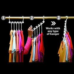 AllsuperDirect Pack of 8 Space-Saving Clothes Hanger Organizers, Magical Clothes Organizer Hangers Closet Space Saver Hangers