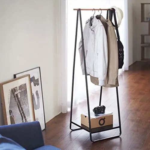 Qfgis Bedroom Hangers Iron Clothes Shelves Simple Landing Hall Solid Wood Coat Racks Furniture (Color : Black) Qfgis Bedroom Hangers Iron Clothes Shelves Simple Landing Hall Solid Wood Coat Racks Furniture (Color : Black)