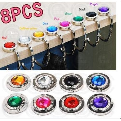 Dotop Purse Hooks Crystal Folding Handbag Hanger Holder Womens Bag Storage 8pcs