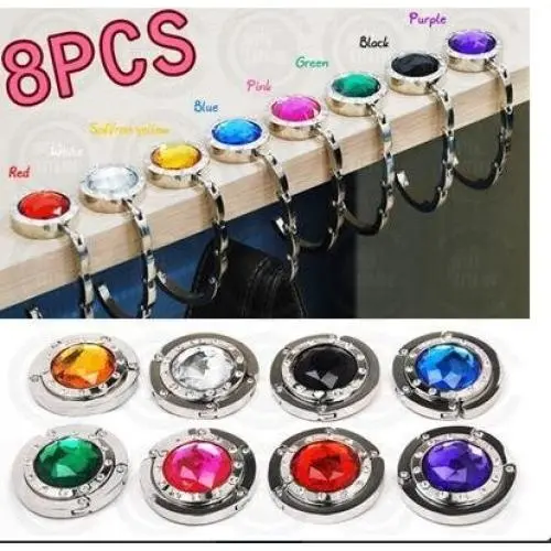 Dotop Purse Hooks Crystal Folding Handbag Hanger Holder Womens Bag Storage 8pcs Dotop Purse Hooks Crystal Folding Handbag Hanger Holder Womens Bag Storage 8pcs