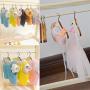 KIPB 10pcs 12CM Wooden Mini Space Saving Non-Slip Clothes Hangers Laundry Hook Drying Rack for Dolls Sweaters Shirts Dresses