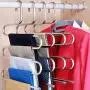 S Type 5 Layer Stainless Steel Hanger with Multi-Purpose for Pants Cloths Tie Scarf (6-Pieces)