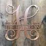 Personalized Metal Monogram Letter, Customized Door Hanger Monogram