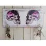 Skull Key Holder for wall, Decorativ Wood Key Hanger, Sugar Skull, wooden key hook, Skull decor, Space skull Skull Key Holder for wall, Decorativ Wood Key Hanger, Sugar Skull, wooden key hook, Skull decor, Space skull