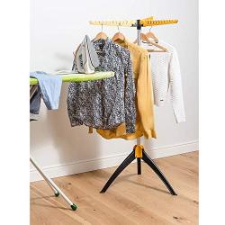 Art Moon Elm Portable Clothes Drying Rack, Foldable Tripod Garment Hanger, Steam Hanger, Indoor/Outdoor Durable Construction Up to 63 hangers