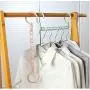 10pcs Random Color Space Saving Coat Hanger Windproof Clothes Hanger Folding Rotating Hook Closet Storage Organizer Hangers Home Tools