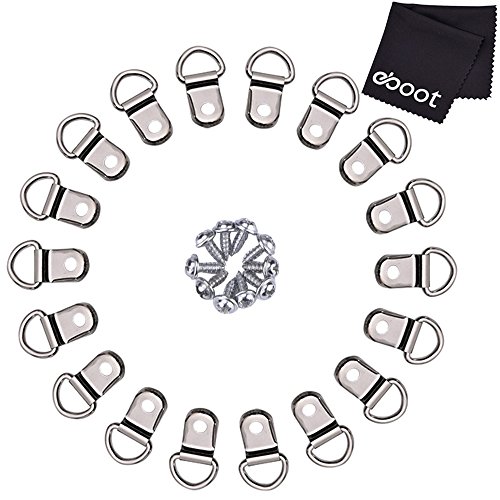 eBoot 100 Pairs D Ring Picture Frame Hanging Hangers Single Hole with Screws (Silver)