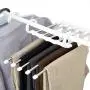 LISASTOR 5 in 1 Stainless Steel Multi-Purpose Pants Hangers Jeans Clothes Organizer Folding Storage Rack Space Saver Storage Rack for Hanging