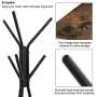 SONGMICS Coat Rack Stand, Coat Tree, Hall Tree Free Standing, Industrial Style, with 2 Shelves, for Clothes, Hat, Bag, Black, Vintage URCR16BX