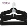 COMOTS 120pcs Black Velvet Non-Slip Thin Clothes Clothing Hangers, Space Saving Closet Storage Helper Household