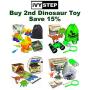 Ivy Step Fold Out Dinosaur Toy Boxes and Storage Bin with 7&quot Tyrannosaurus Rex and 6&quot Stegosaurus