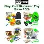 Ivy Step Fold Out Dinosaur Toy Boxes and Storage Bin with 7" Tyrannosaurus Rex and 6" Stegosaurus