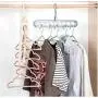 10PC Random Color Multi-Function Nine-Hole Rotating Hanger Space Saving Folding Magic Clothes Hanger Wardrobe Drying Home Bedroom Decoration