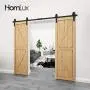 Homlux 8ft Heavy Duty Sturdy Sliding Barn Door Hardware Kit Double Door - Smoothly and Quietly - Simple and Easy to Install - Fit 1 3/8-1 3/4" Thickness Door Panel(Black)(J Shape Hangers) Homlux 8ft Heavy Duty Sturdy Sliding Barn Door Hardware Kit Double Door - Smoothly and Quietly - Simple and Easy to Install - Fit 1 3/8-1 3/4" Thickness Door Panel(Black)(J Shape Hangers)