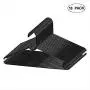 KPROE Black Plastic Hangers, Notched, Light-Weight, Standard Use Clothing Hangers (Black, 18Pack)