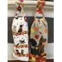 Dogs playing in leaves 100% cotton Plush Hand towel with removable Hanger Handmade by me