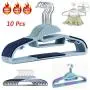10pcs Random Color Adult Plastic Hangers Clothes, Garment Coat Hanger for Ladies Clothes Dress