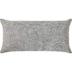 Ravenna Home Classic Paisley Throw Pillow - 24 x 12 Inch, Grey