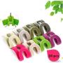 20pcs Mini Flocking Hooks for Clothes Hanger Closet Organizer Travel Clothes Hanging Organizer Coat Hooks Space Saving Random Color