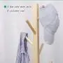 WG European Hanger Solid Wood Floor Clothes Rack Bedroom Hanger Office Hanger,Yellow
