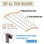 INNOKA Extendable Ceiling Mounted Drying Rack, Luxury Birch Wood with 5 Strong Aluminum Bars [Space Saving] Clothes Laundry Dryer Hanger with Smart Pulley System, Extended up to 55", Maximum Load 9KG