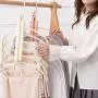 HJYPYJ Magic Hanger,6 in 1 Folding Hanger,Horizontal and Vertical Double Hook Space-Saving Organizer Hangers, Rotate/Pink / 6 pcs HJYPYJ Magic Hanger,6 in 1 Folding Hanger,Horizontal and Vertical Double Hook Space-Saving Organizer Hangers, Rotate/Pink / 6 pcs
