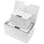 Sorbus Storage Boxes Woven Basket Bin Container Tote Cube Organizer Set Stackable Storage Basket Woven Strap Shelf Organizer Built-in Carry Handles (Lid Bins - 3 Pack, White)