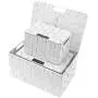 Sorbus Storage Boxes Woven Basket Bin Container Tote Cube Organizer Set Stackable Storage Basket Woven Strap Shelf Organizer Built-in Carry Handles (Lid Bins - 3 Pack, White)