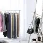 HOUSE DAY 12 Pcs Pack 14 inch Clear Plastic Skirt Hangers with Clips, Skirt Hangers, Clip Hangers for Pants, Bulk Plastic Hangers
