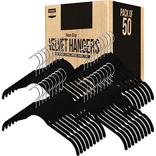 Utopia Home Shirt Hangers Non Slip Velvet Hangers (Bulk Pack of 150, Black) Utopia Home Shirt Hangers Non Slip Velvet Hangers (Bulk Pack of 150, Black)