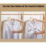 Multifunctional Clothes Hanger 8 in 1 Magic Clothes Hanger Wardrobe Organizer Rack,Portable Foldable 360° Swivel Space Saving Closet Organizer Hanger (5PACK),Pink