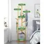 Tree Rack with 3 Shelves Coat Racks Free Standing with 9 Hooks for Hall Bedroom Hallway Corner Compact Clothes Hanger, Easy to Assemble 168CM