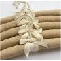 10pcs 38cm Anti Slip Jute Wrapped Clothes Hangers for Women Foam Sweater Thick Padded Coat Hangers for Bridesmaid Wedding Gown Closet