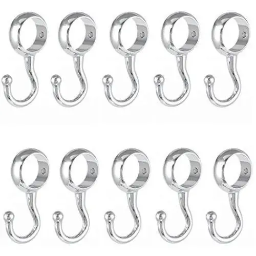 uxcell Wardrobe 25mm Dia Tube Rod Handbag Clothes Coat Hooks Hangers 10pcs