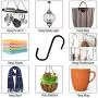 Flammi 20Pcs Heavy Duty S Hook MAX Load 40LB Black Hanging Hook Anti-Rust Hanging Plant Pan Pot S Shaped Hook for Mugs Towels Bags Kitchen Office Garden Closet (3.38 inch)