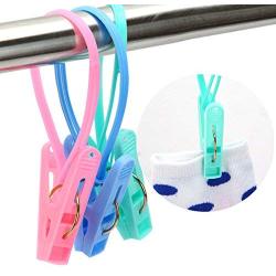 Meiyuan 12Pcs Portable Laundry Hook Hanger Clothespins Drying Clip Clothesline Travel Home Clothing Pegs Hanger