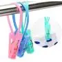Meiyuan 12Pcs Portable Laundry Hook Hanger Clothespins Drying Clip Clothesline Travel Home Clothing Pegs Hanger