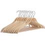 Freitec Solid Wood Cloth Hangers with Non Slip Bar Notched Shoulder and 360 Degree Swivel Hook, Set of 10 Freitec Solid Wood Cloth Hangers with Non Slip Bar Notched Shoulder and 360 Degree Swivel Hook, Set of 10
