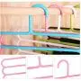 5PC Random Color 5-Layer Clothes Hanger Drying Racks Multi-Functional Innovative Hanger Multi-Storey Scarf Racks Anti-Slip Pants Folder Decoration