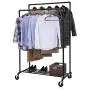 SONGMICS Industrial Pipe Clothes Rack Double Rail on Wheels with Commercial Grade Clothing Hanging Rack Organizer for Garment Storage Display, Black UHSR60B SONGMICS Industrial Pipe Clothes Rack Double Rail on Wheels with Commercial Grade Clothing Hanging Rack Organizer for Garment Storage Display, Black UHSR60B