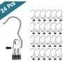 HOUSE DAY Laundry Hook Boot Hanger with Clips Portable Clothes Pins Hangers Home Travel Utility Hooks (24 Pack)