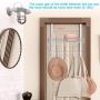 KEIMIX Coat Rack, Over The Door Hanger with Mesh Basket, Detachable Storage Shelf for Towels, Hats, Handbags, Coats (White)