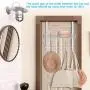 KEIMIX Coat Rack, Over The Door Hanger with Mesh Basket, Detachable Storage Shelf for Towels, Hats, Handbags, Coats (White)