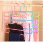 10pcs Random Color 5 Layers Non-Slip Multifunctional Clothes Hangers,Pants Storage Hangers Cloth Rack Multilayer,Hanger Decoration