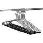 10 Metal Hangers Quality Heavy Duty Metal Coat Hangers with Non-Slip Rubber Coating for Pants (10)