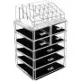 BELANT Makeup Organizer with Bigger Drawers 2 Pieces Acrylic Jewelry and Cosmetic Storage Display Box, Fit for Most Makeup Palettes